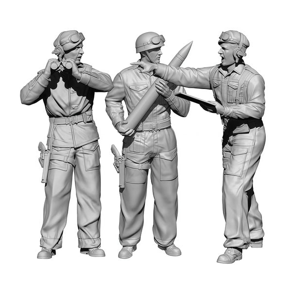 1/35 Modern US Military Personnel, 3 Figures, Resin Model Figure Kit, Unassembled and Unpainted