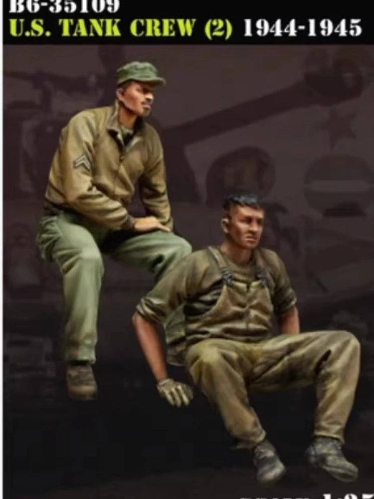 1/35 WWII US Fury Tank Crew, 5 Figures, Resin Model Figure Kit, Unassembled and Unpainted
