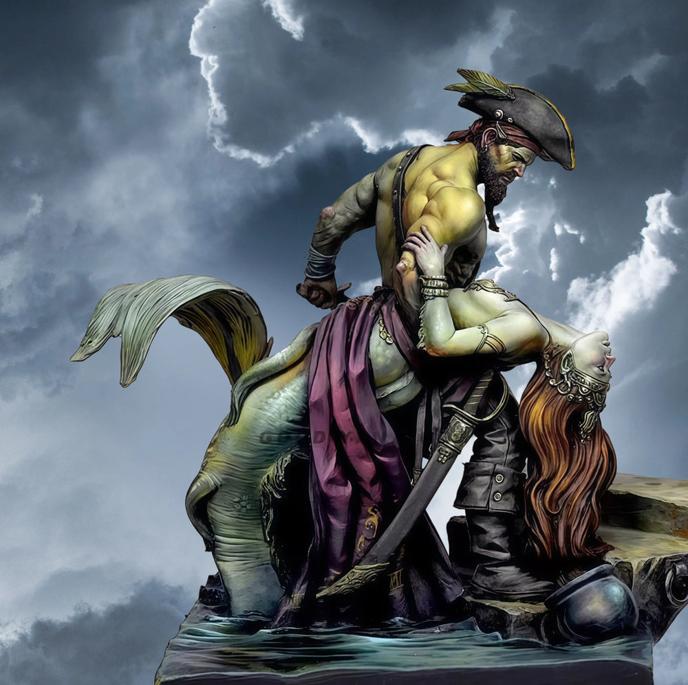 1/24 Pirate Fish Demon, Resin Model Figure Kit, Fantasy Theme, Unassembled and Unpainted