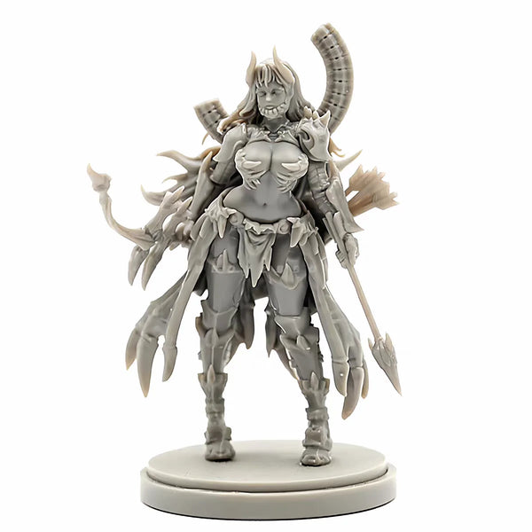 30mm Dark Fantasy Demonic Warrior, Resin Model Figure Kit, Fantasy Theme, Unassembled and Unpainted