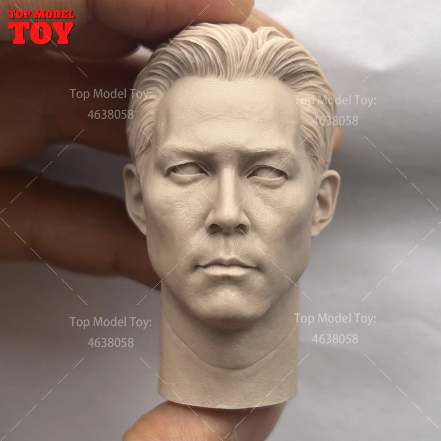 1/6 Scale Unpainted Tony Leung Chiu Wai Head Sculpt Carving Korea China Star Model for 12'' Soldier Action Figure Body Dolls