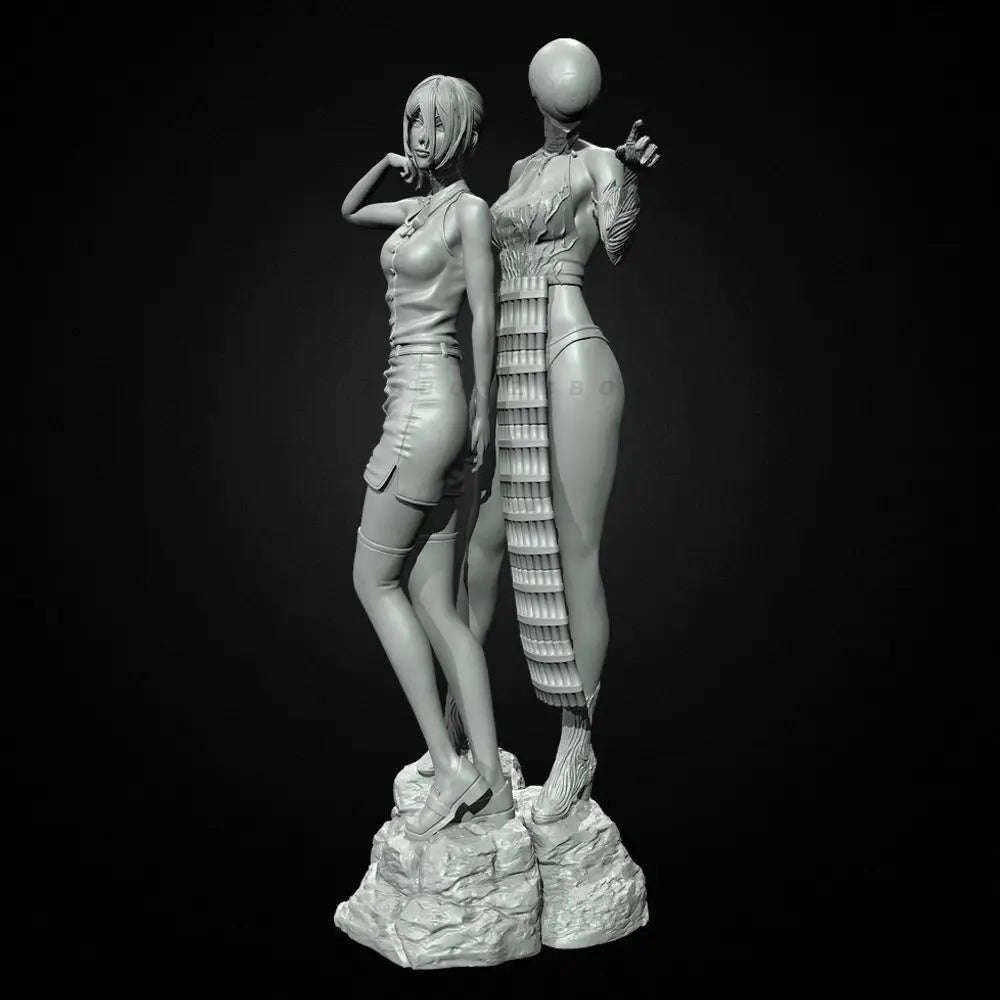38mm Female Fantasy Warriors, 2 Figures, Resin Model Figure Kit, Fantasy Theme, Unassembled and Unpainted