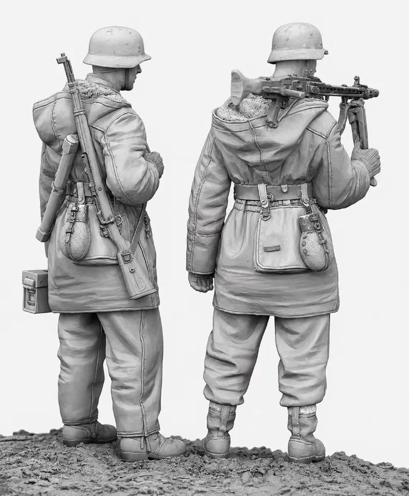 1/35 WWI German Imperial Army Soldiers, 2 Figures, Resin Model Figure Kit, Unassembled and Unpainted
