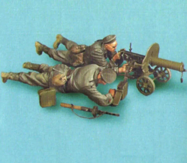 1/35 WWI Machine Gun Crew, 2 Figures, Resin Model Figure Kit, Unassembled and Unpainted