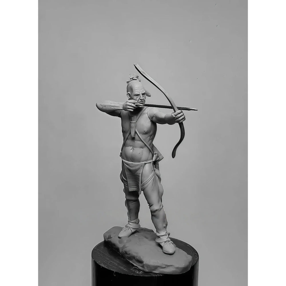 54mm American Civil War Iroquois Warrior with Bow and Sword, 3 Figures, Resin Model Figure Kit, Unassembled and Unpainted