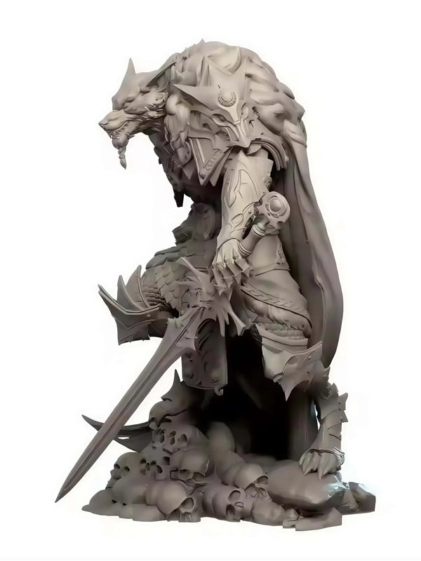 1/24 Werewolf Demon Warrior, Resin Model Figure Kit, Fantasy Theme, Unassembled and Unpainted