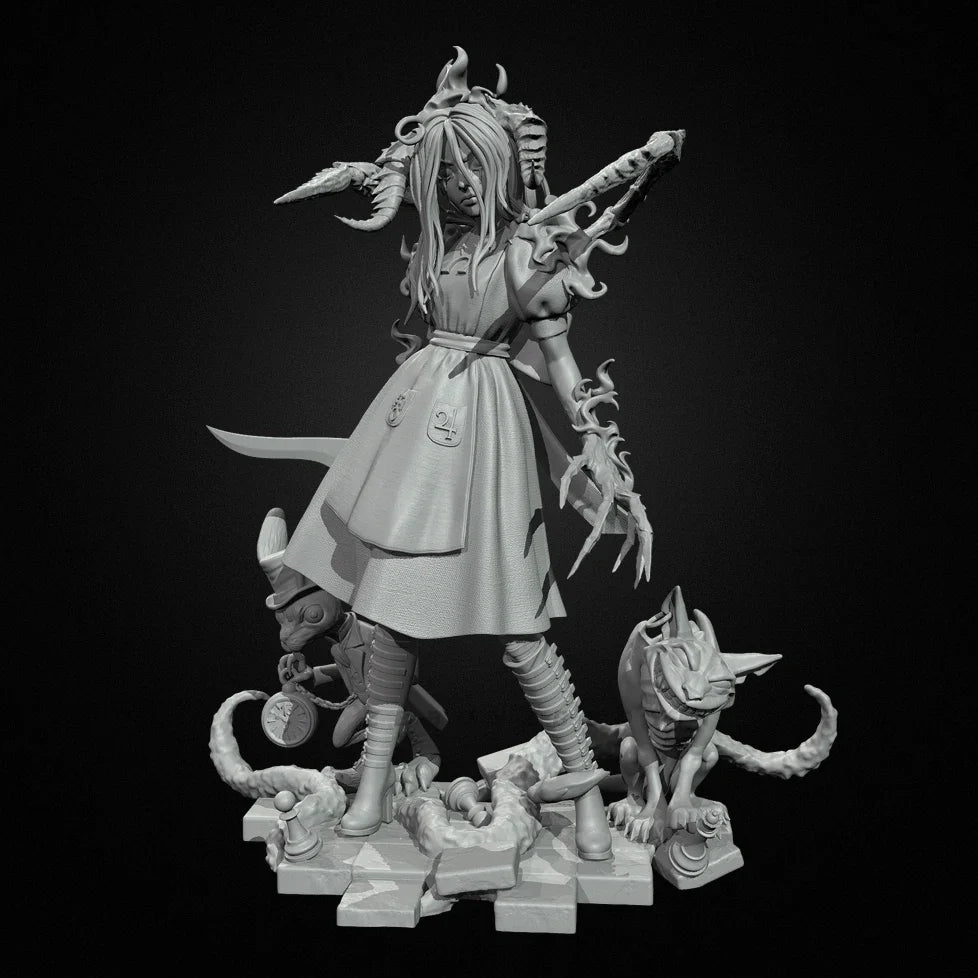 75mm Maiden, Resin Model Figure Kit, Fantasy Theme, Unassembled and Unpainted