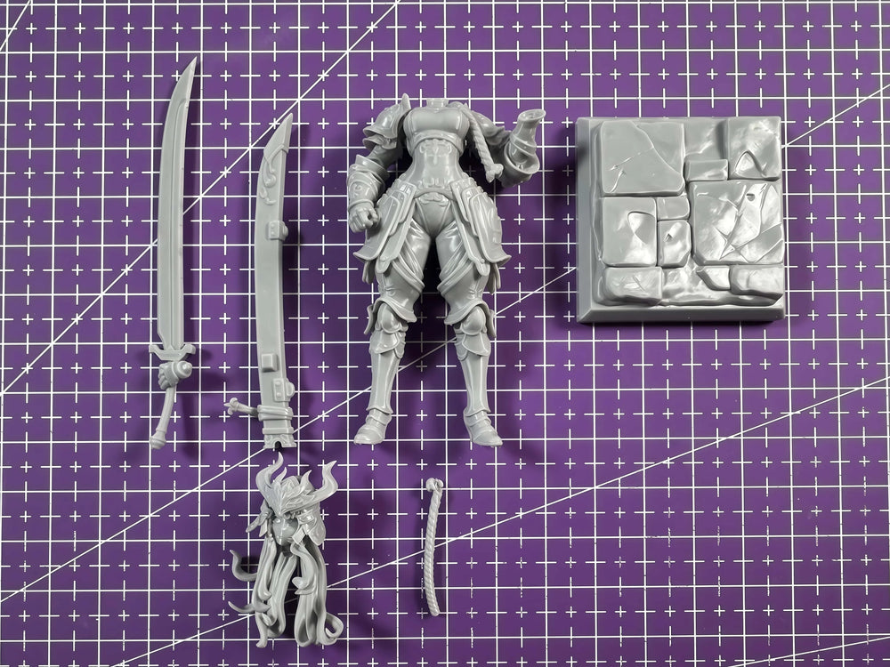 1/24 Medieval Female Knight, Resin Model Figure Kit, Unassembled and Unpainted