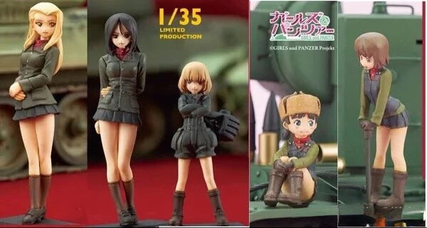 1/35 Military-Uniformed, 5 Figures, Resin Model Figure Kit, Anime Theme, Unassembled and Unpainted