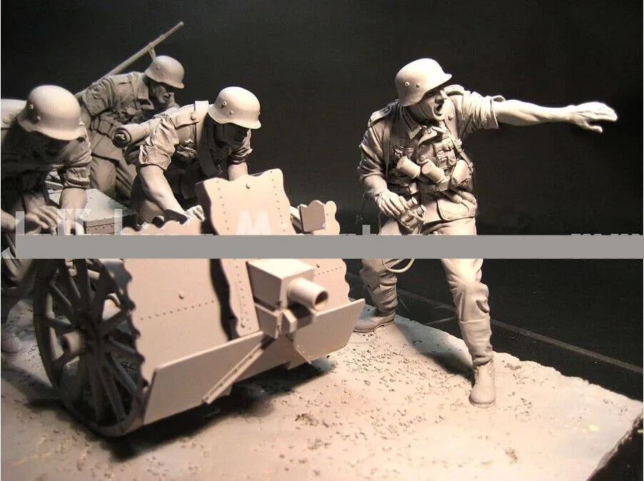 1/16 WWI Infantry Artillery Crew, 6 Figures, Resin Model Figure Kit, Unassembled and Unpainted