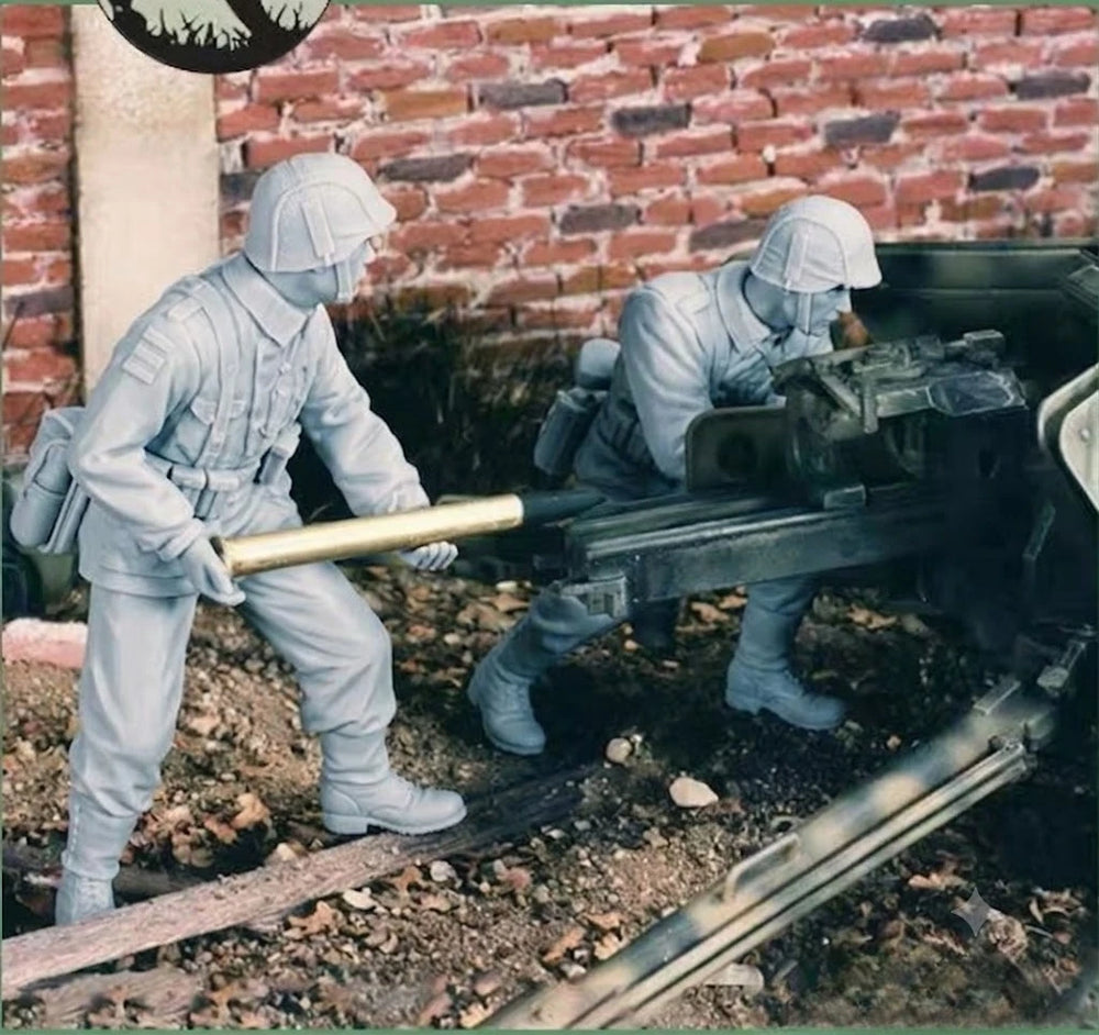 1/35 WWI British Machine Gun Team, 2 Figures, Resin Model Figure Kit, Unassembled and Unpainted