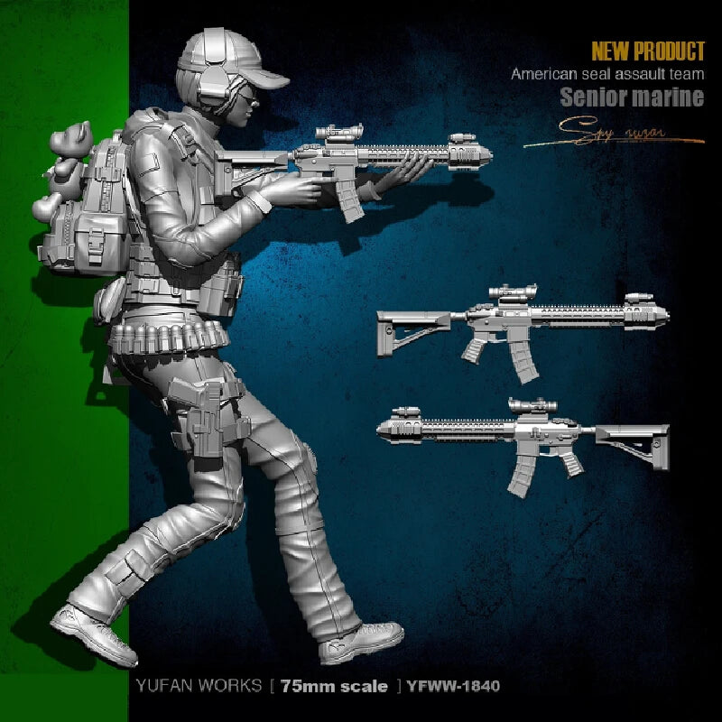 75mm Modern U.S. Navy SEAL Team, 5 Figures, Resin Model Figure Kit, Unassembled and Unpainted