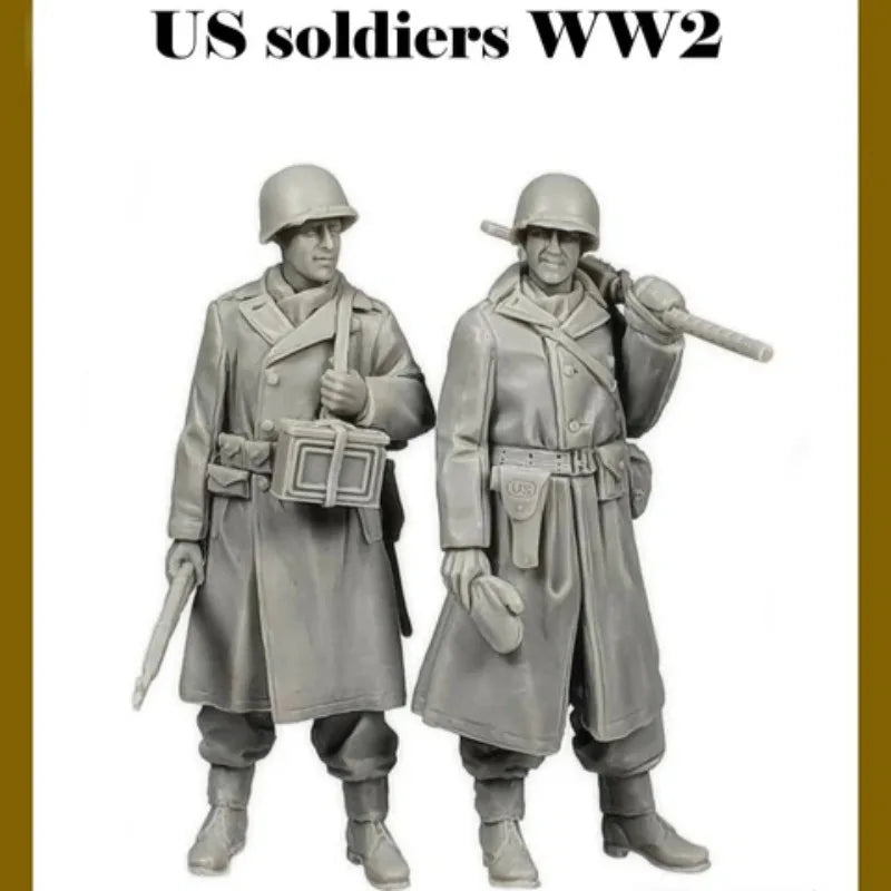 1/35 WWII US Machine Gun Squad, 4 Figures, Resin Model Figure Kit, Unassembled and Unpainted