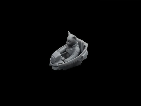 1/20 Cat Driver, Resin Model Figure Kit, Wildlife Theme, Unassembled and Unpainted