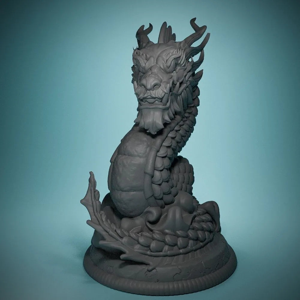 80mm Chinese Dragon, Resin Model Bust Kit, Fantasy Theme, Unassembled and Unpainted
