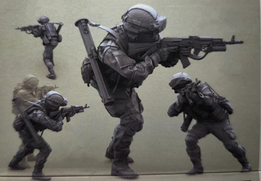 1/35 Modern Soldier with Body Armor, Resin Model Figure Kit, Unassembled and Unpainted