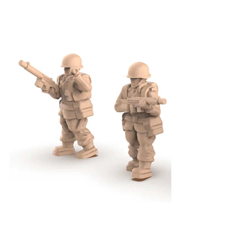 1/72 Modern Infantry Squad Advancing with Body Armor, 17 Figures, Resin Model Figure Kit, Unassembled and Unpainted