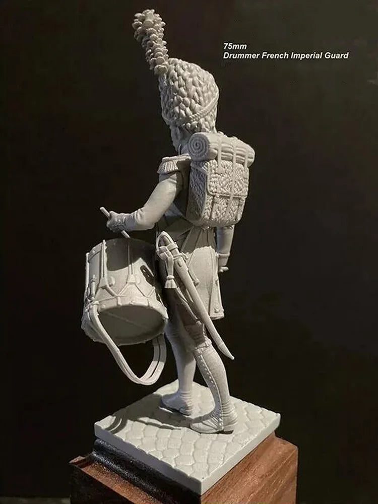 75mm Napoleonic French Imperial Guard Drummer, Resin Model Figure Kit, Unassembled and Unpainted