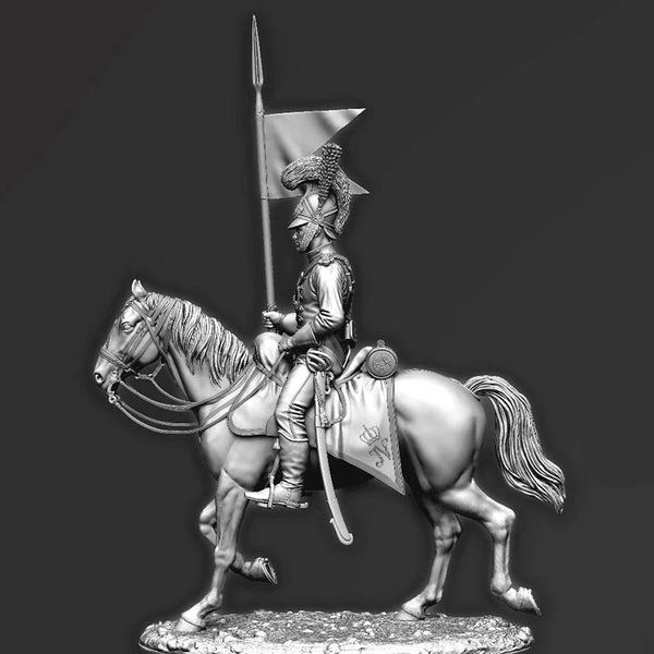 1/32 Napoleonic Mounted Officer, Resin Model Figure Kit, Unassembled and Unpainted