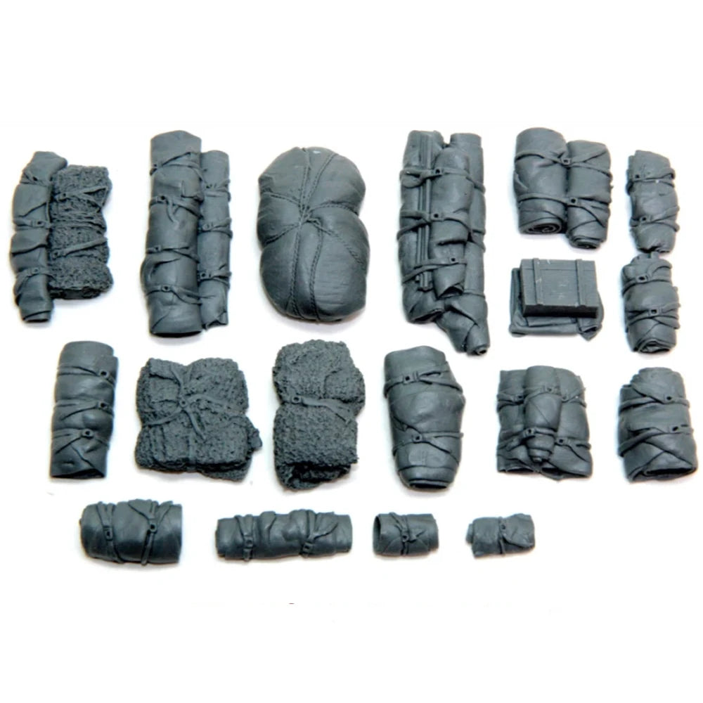 1/35 Military Camp Field Tents & Supply Rolls, Resin Model Accessory Kit, Military Theme, Unpainted