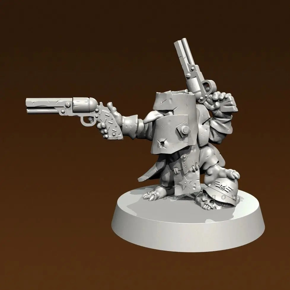 50mm Armed Beast Warrior, 4 Figures, Resin Model Figure Kit, Sci-Fi Theme, Unassembled and Unpainted
