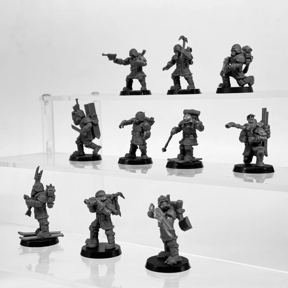 Grim Guard Frostwatch, 10 Figures, Resin Model Figure Kit, Sci-Fi Theme, Unassembled and Unpainted