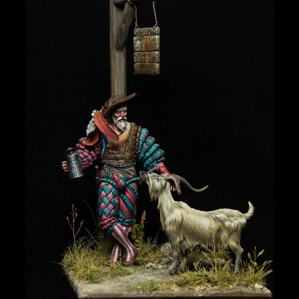 75mm Mercenary Battle, Resin Model Diorama Kit, Fantasy Theme, Unassembled and Unpainted