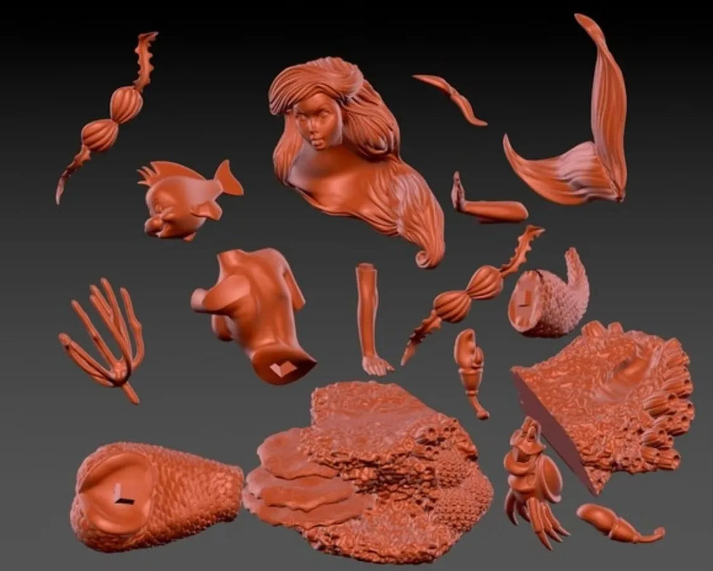 1/24 Undersea Mermaid Girl, Resin Model Diorama Kit, Anime Theme, Unassembled and Unpainted