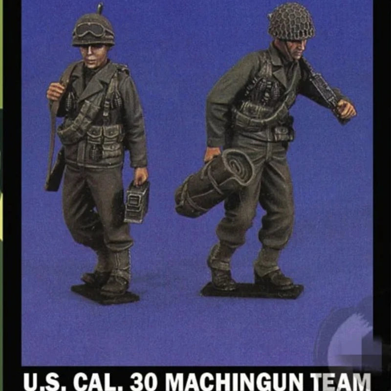 1/35 WWII American Machine Gun Crew, 2 Figures, Resin Model Figure Kit, Unassembled and Unpainted