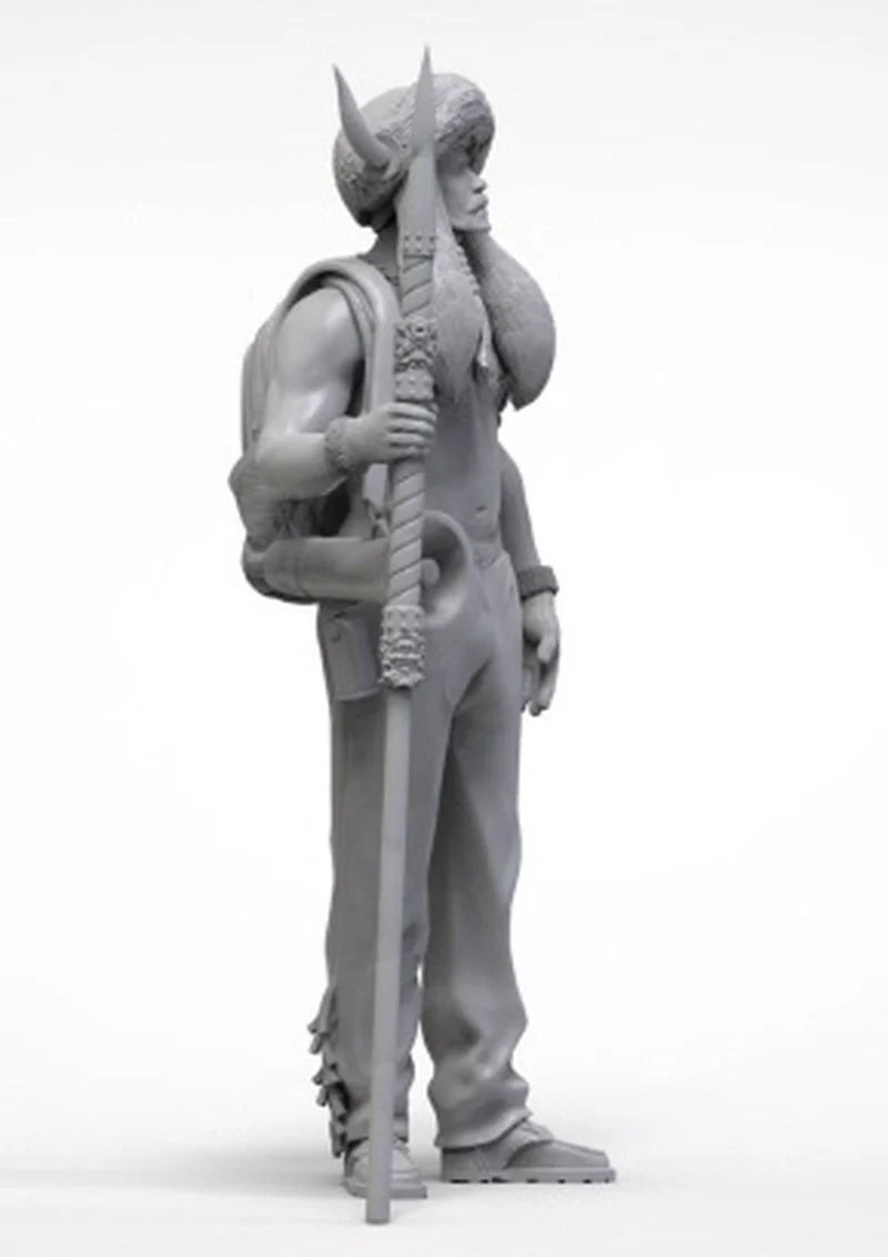 1/35 Tribal Horned Warrior, Resin Model Figure Kit, Fantasy Theme, Unassembled and Unpainted
