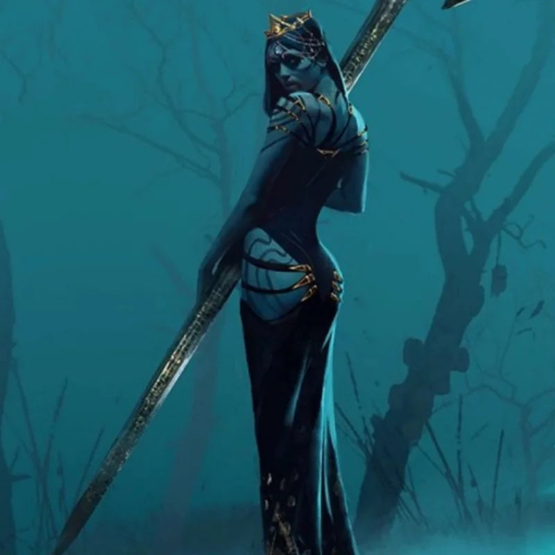 75mm Robed Sorceress with Greatsword, Resin Model Figure Kit, Fantasy Theme, Unassembled and Unpainted