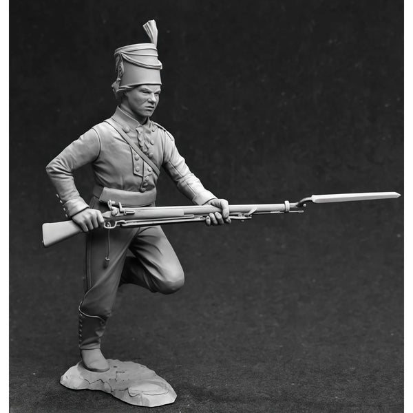 54mm Napoleonic Russian Grenadier Charging with Bayonet, Resin Model Figure Kit, Unassembled and Unpainted