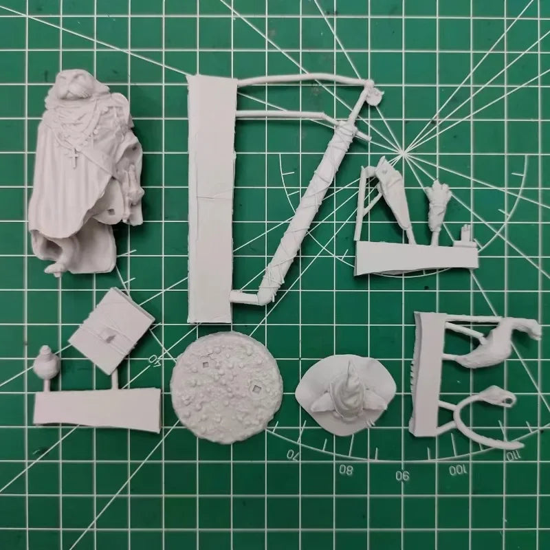 65mm Cat Warrior, Resin Model Figure Kit, Fantasy Theme, Unassembled and Unpainted