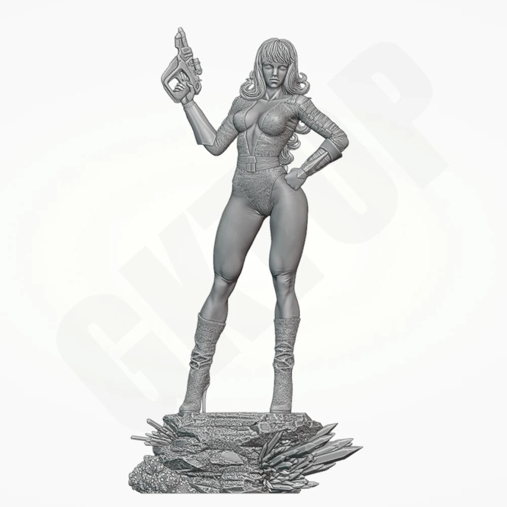 1/24 Female Assassin, Resin Model Figure Kit, Sci-Fi Theme, Unassembled and Unpainted