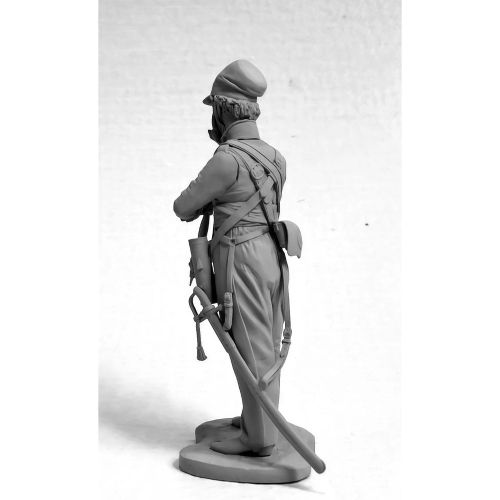 54mm Napoleonic Don Cossack Mounted Artillery Gunner, Resin Model Figure Kit, Unassembled and Unpainted