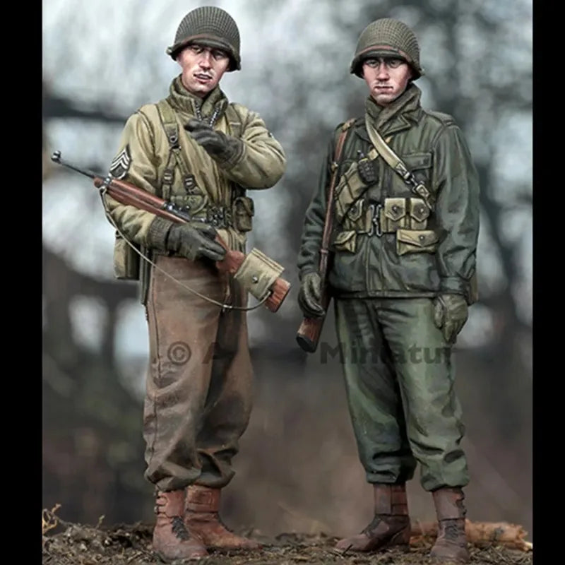 1/35 WWI US Infantry Soldiers, 2 Figures, Resin Model Figure Kit, Unassembled and Unpainted