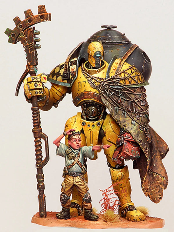 1/24 Warrior with Staff, 2 Figures, Resin Model Figure Kit, Fantasy Theme, Unassembled and Unpainted