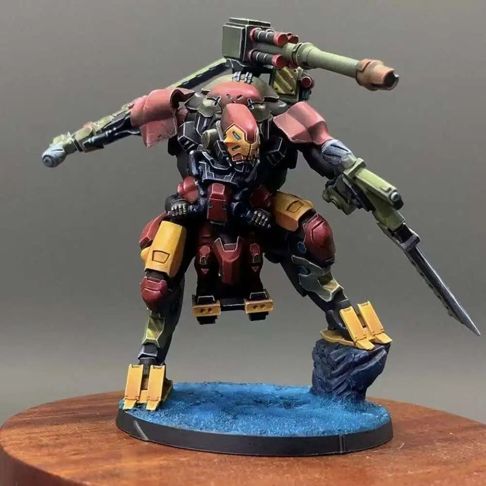 28mm Grimdark Armored Soldier, Resin Model Figure Kit, Sci-Fi Theme, Unassembled and Unpainted