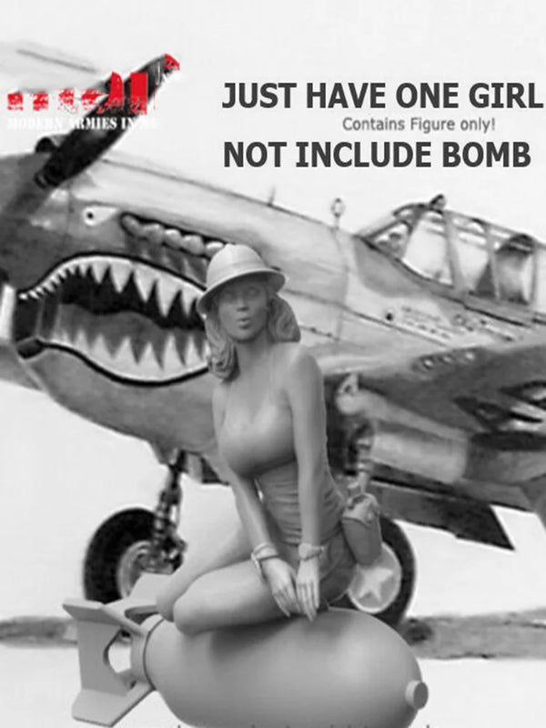 1/32 WWII Pinup Girl, Resin Model Figure Kit, Unassembled and Unpainted