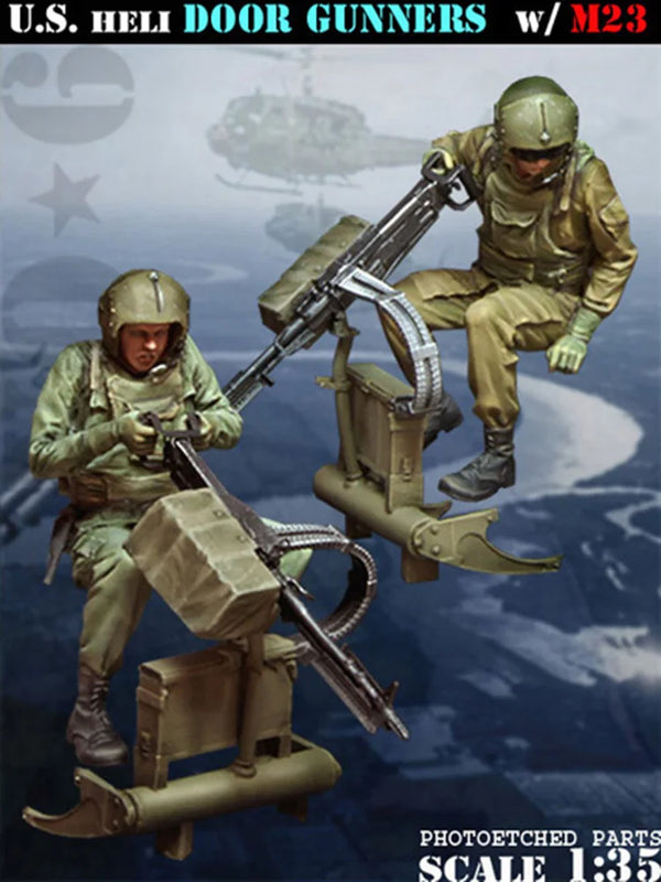 1/35 WWII U.S. Army Door Gunners, 2 Figures, Resin Model Figure Kit, Unassembled and Unpainted