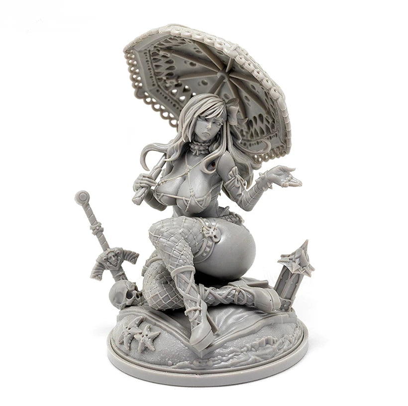 Beauty Soldier Anime Female Warrior, Resin Model Figure Kit, Unassembled and Unpainted