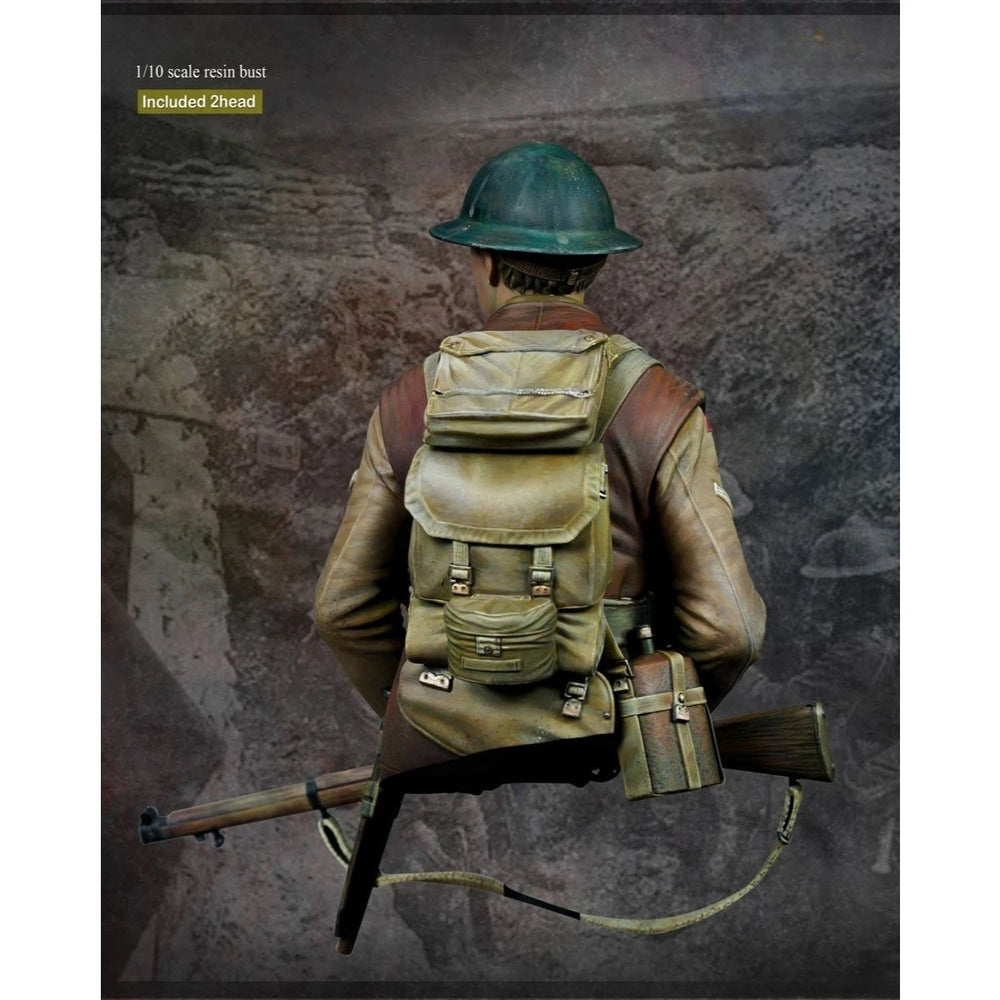 1/10 WWI British Infantryman in Full Marching, Resin Model Bust Kit, Unassembled and Unpainted