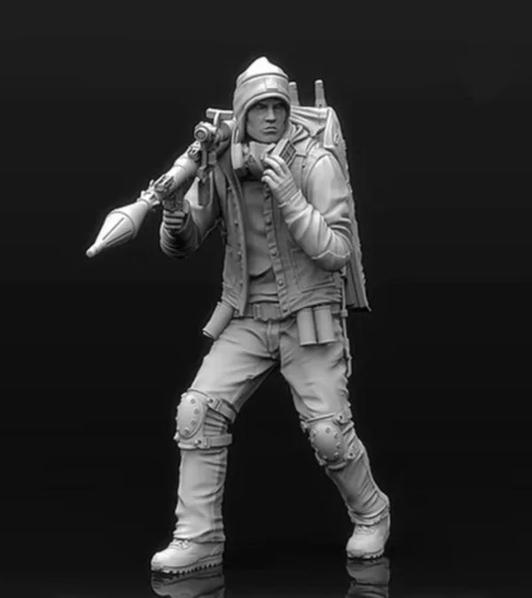 1/35 WWI Soldier Rocket Launcher Gunner, Resin Model Figure Kit, Unassembled and Unpainted
