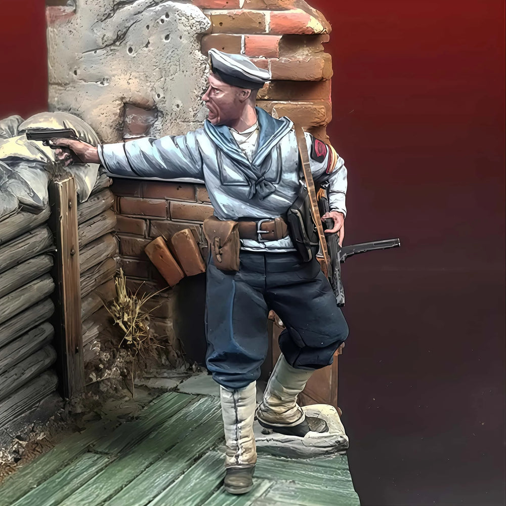 1/35 WWI Trench Fortification Scene, 2 Figures, Resin Model Diorama Kit, Unassembled and Unpainted