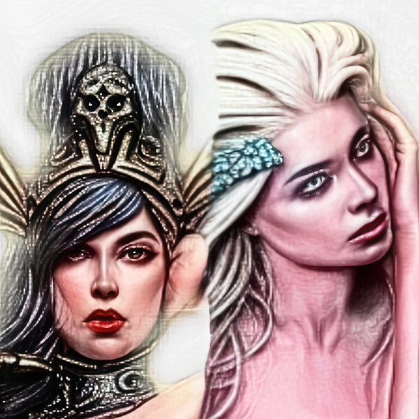 1/24 Mystic Females, 3 Figures, Resin Model Bust Kit, Fantasy Theme, Unassembled and Unpainted