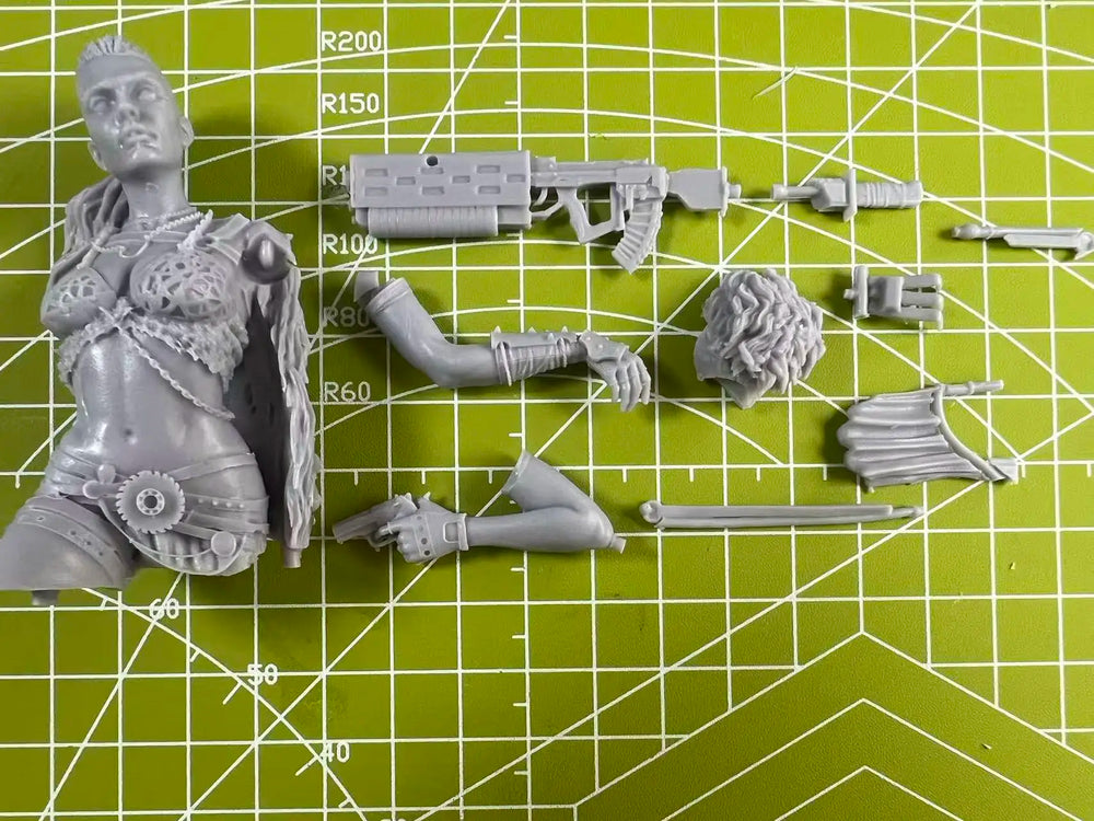 1/10 Female Hunter Warrior, Resin Model Bust Kit, Fantasy Theme, Unassembled and Unpainted