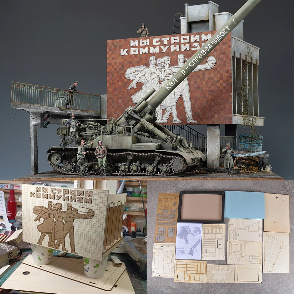 1/35 Cold War Soviet Military Base, Resin Model Diorama Kit, Unassembled and Unpainted
