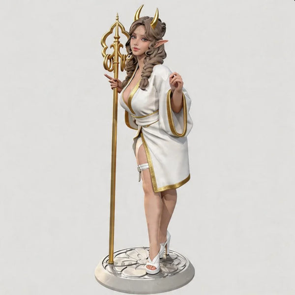 75mm Priestess with Horns, 3 Figures, Resin Model Figure Kit, Fantasy Theme, Unassembled and Unpainted