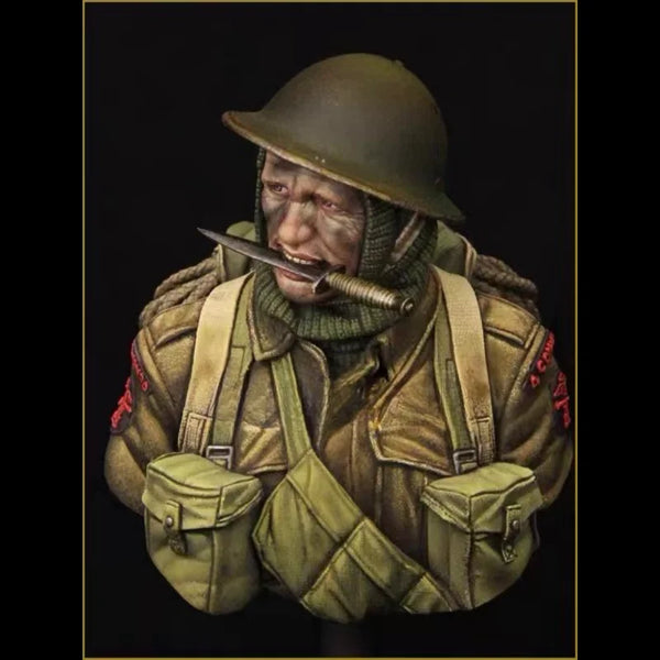 1/10 WWI British Infantry Soldier Smoking, Resin Model Bust Kit, Unassembled and Unpainted