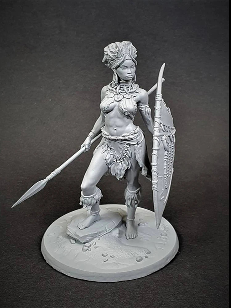 1/24 Ancient Fantasy Tribal Warrior Woman, Resin Model Figure Kit, Unassembled and Unpainted